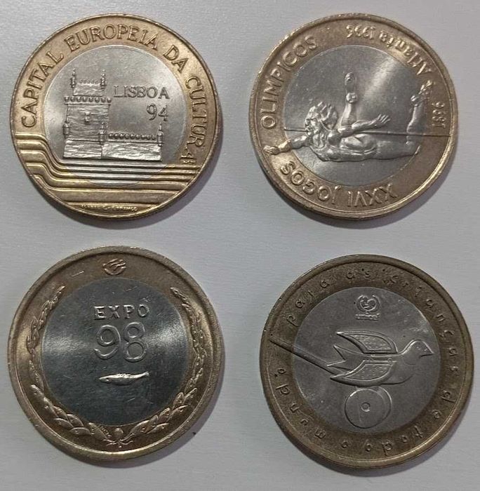 Lote Moedas Comemorativas 200$00 - 4 unidades