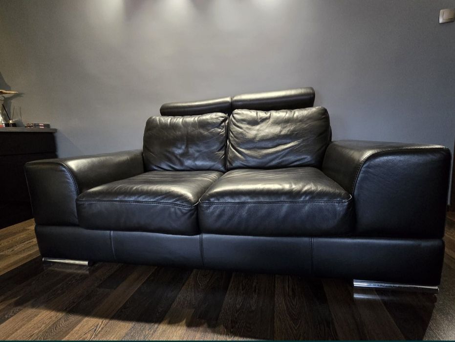 Kanapa sofa skórzana czarna