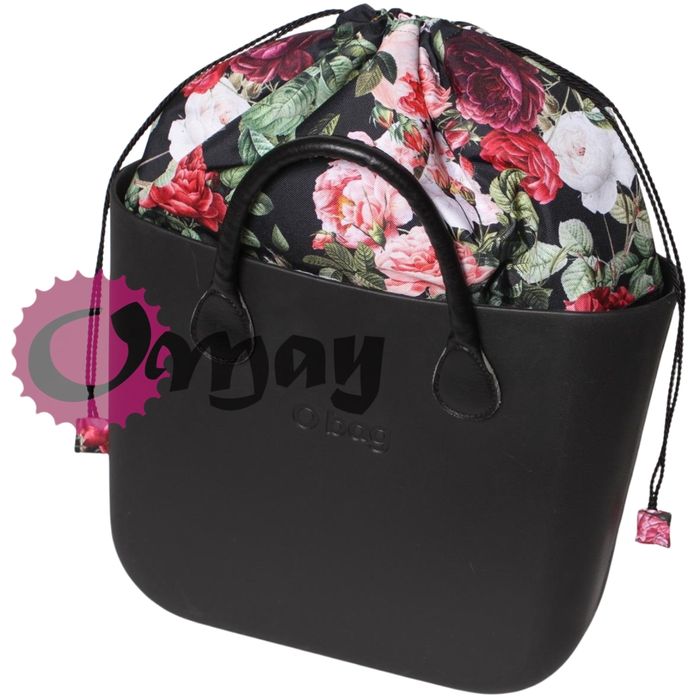 Czarny organizer do OBAG STANDARD WOREK kwiaty ogród 2kieszenie OMAY