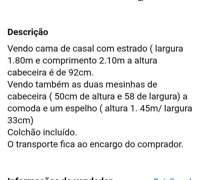 Vendo mobiliário de quarto