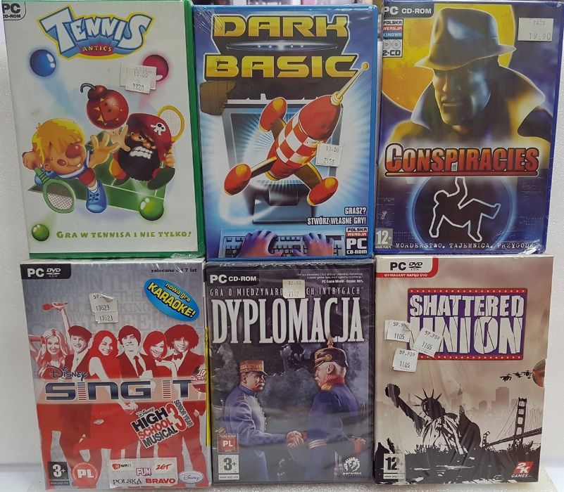 Sprzedam zestaw gier na PC: Disney Sing, Tennis Antics, Dark Basis