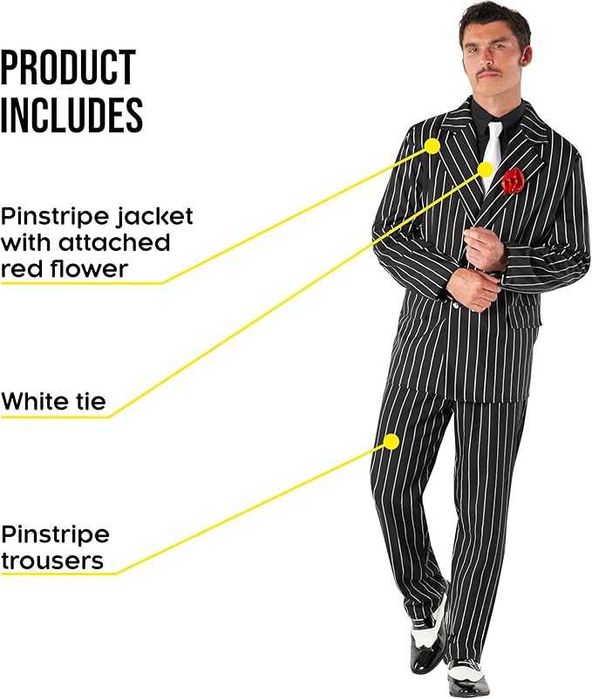 Smiffys Męski Kostium Gangsterski Rozm. M