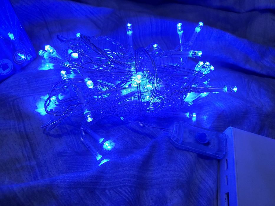 Гірлянда-штора на USB синя