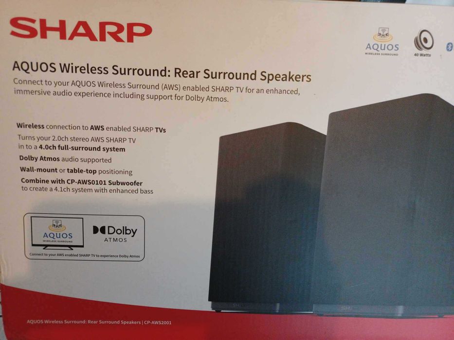 Zestaw bezprzewodowego nagłośnienia AQUOS Subwoofer Sharp CP-AWS nowy