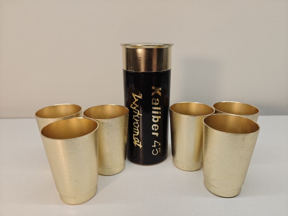 Kieliszki metalowe Kaliber 45 Wykromat - PRL