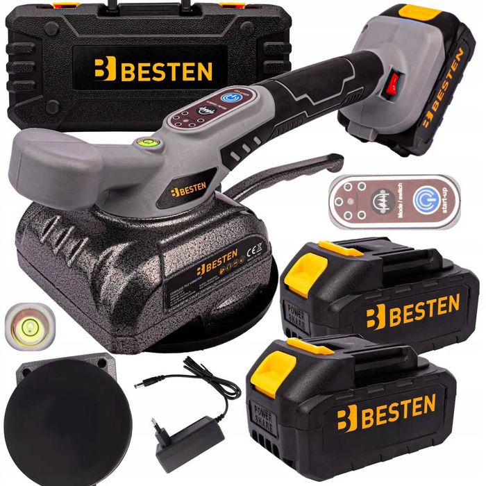 Акумуляторна віброприсоска для плитки BESTEN BE0002855 2 АКБ 24V/5Ah