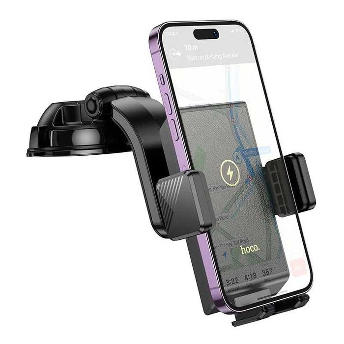 Магнитный автодержатель с беспроводной зарядкой iPhone HOCO HW22