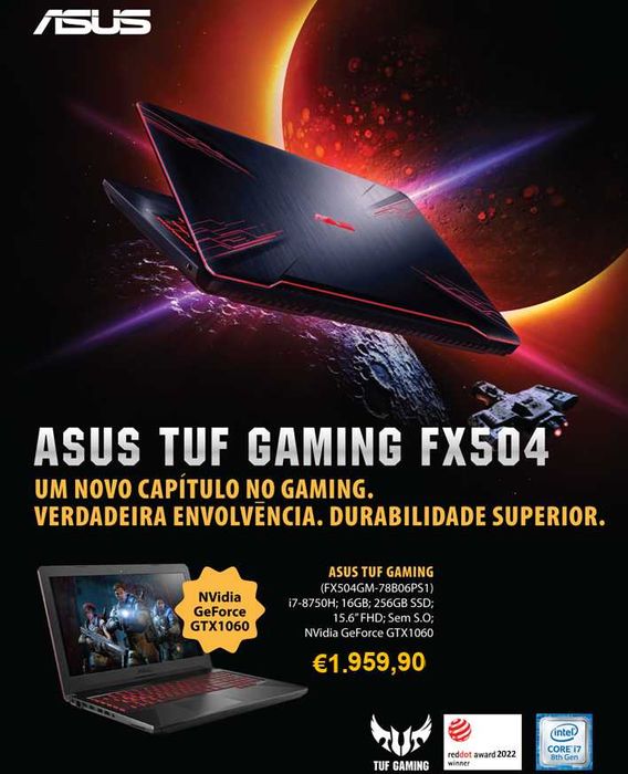 Vendo Troco Portátil Gaming ASUS TUF 15  Intel i7 16 GB GTX1060