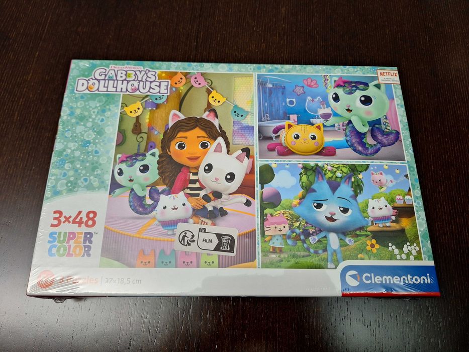 Puzzle Gabby’s Dollhouse – 3x48 peças (NOVO e Selado!)