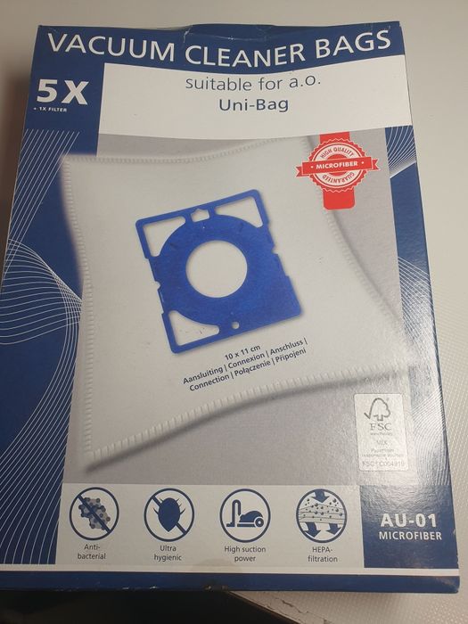 uniwersalne worki do odkurzacza z mikrofibry typu Uni-Bag 5 szt AEG Philips Samsung clatronic