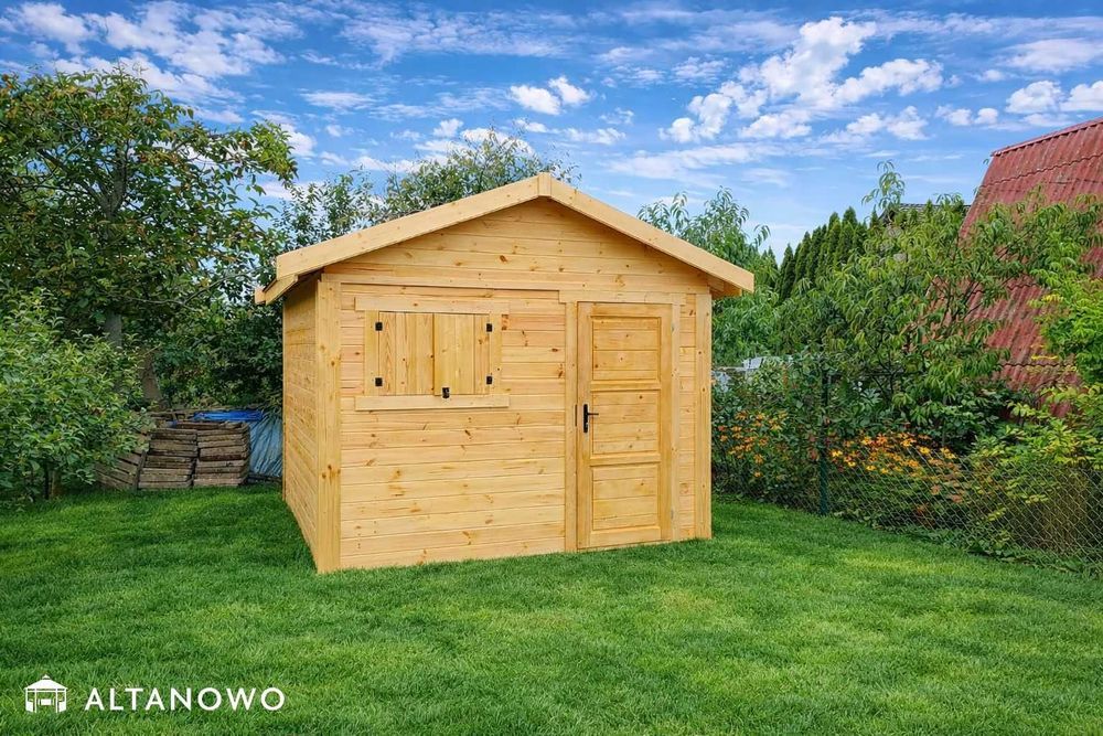 Domek narzędziowy drewniany, ogrodowy 3x3 drewutnia | producent | rod