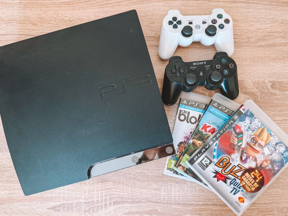 Playstation 3 Slim + 2 controllers + Games64584546317698123