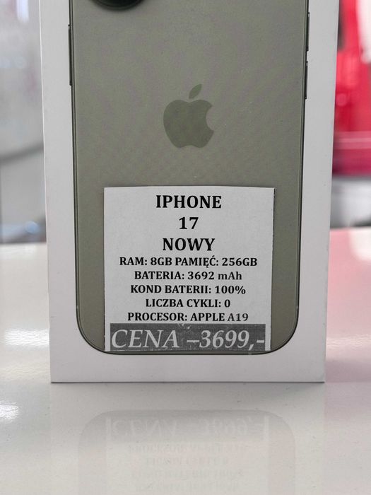 iPhone 17 256GB NOWY Topcase Vivo *Raty 0%