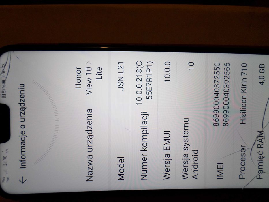 Smartfon Honor 10 lite 4GB Ram Dual Sim