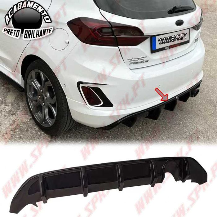Difusor / Spoiler Traseiro Ford Fiesta ST-Line (17-24) Preto Brilhante