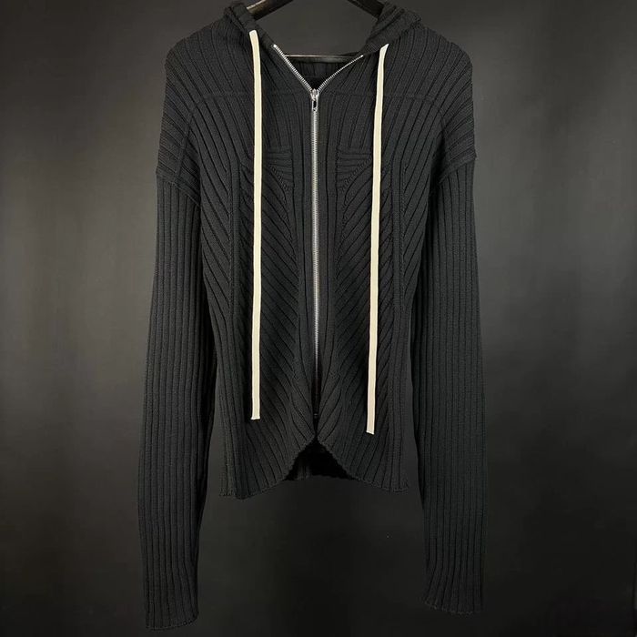 Зип худи Rick Owens SS25 ribbed cotton | opium