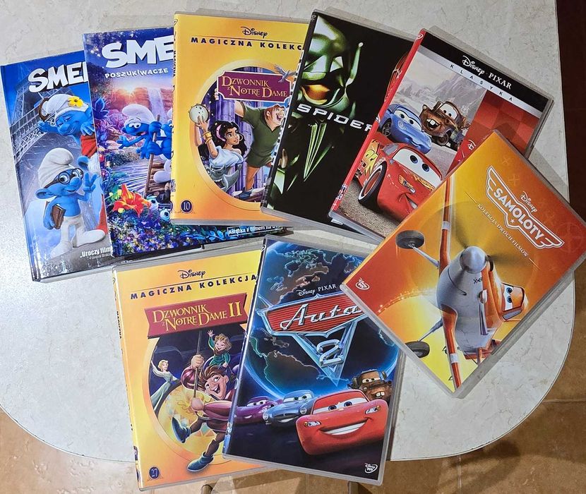 Spider-Man, Auta, Smerfy, Samoloty, Dzwonnik z Norte Dame - filmy DVD
