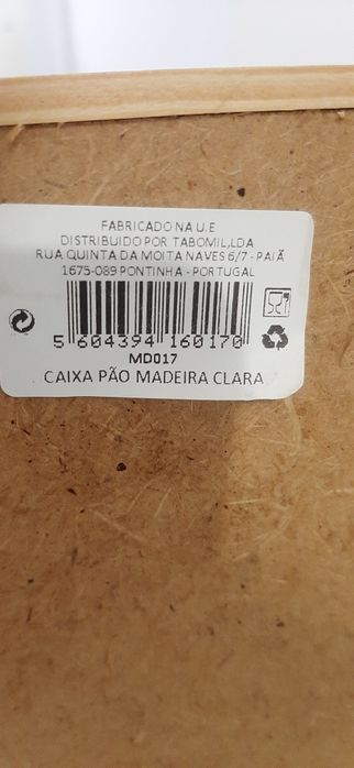 Caixa Pão madeira clara