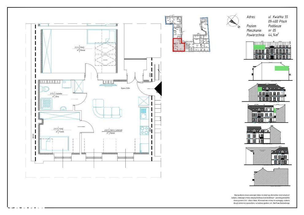 NOWE MIESZKANIE- 44,14 m2- Stare Miasto w Płocku