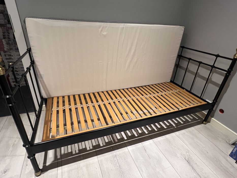 Łóżko metalowe czarne Tromsnes Ikea 200/90 cm