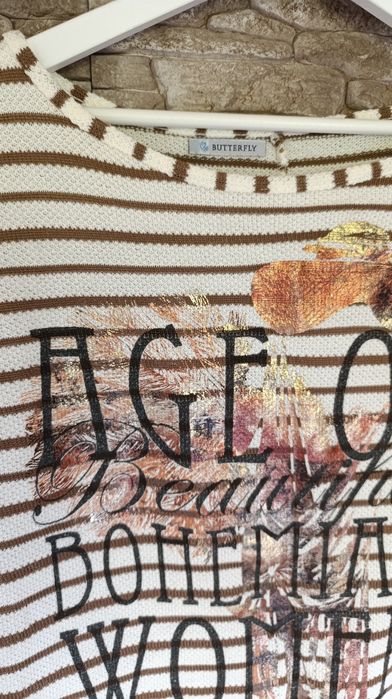 Sweter  nietoperz w paski rozmiar S Butterfly