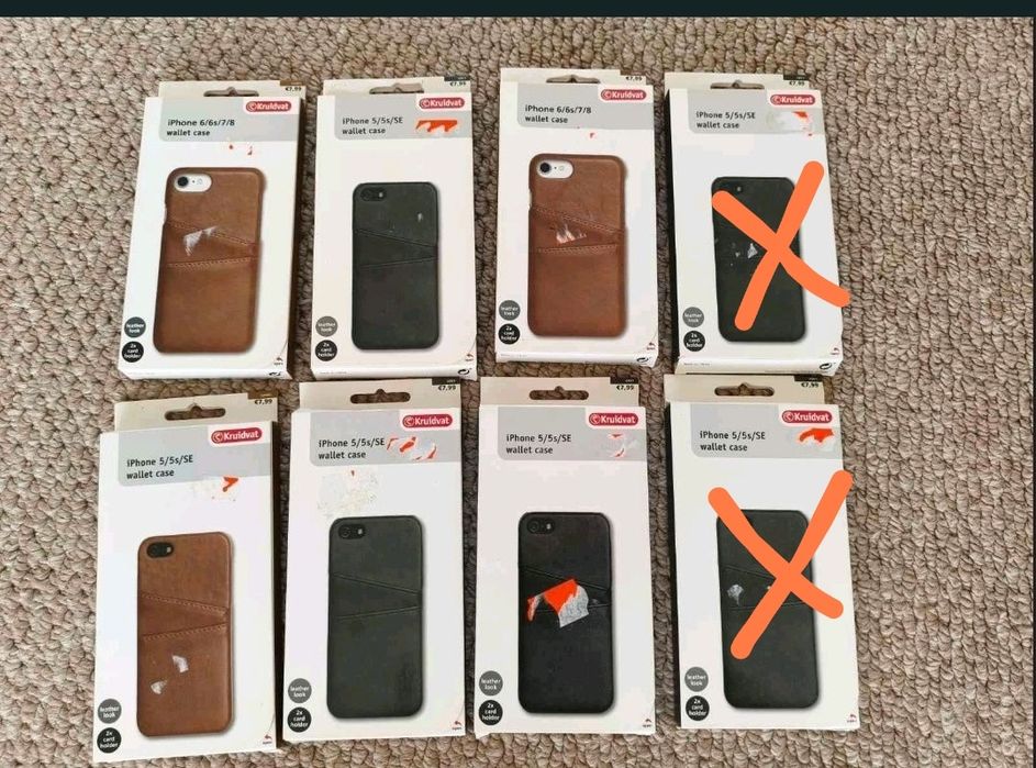 Новіе чехли гаманці для iPhone 5/5s/SE та 6/7/8 (6 шт.) Оптовий набір