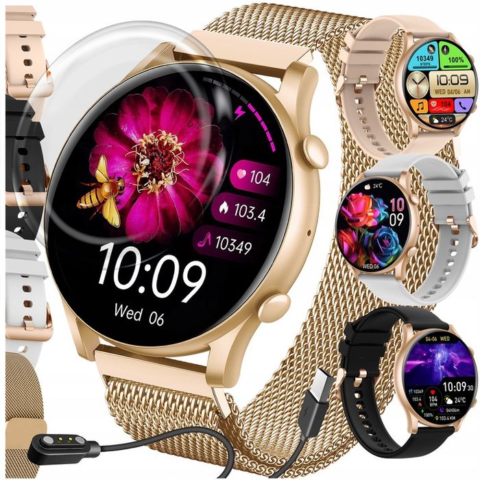 Smartwatch Zegarek Damski Polskie Menu Rozmowy Sport Smart Watch 4 Pas