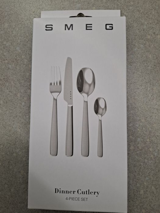 Smeg Cutlery Caddy Pastel Blue + 6 packs de 4 Talheres  Dinner Cutlery