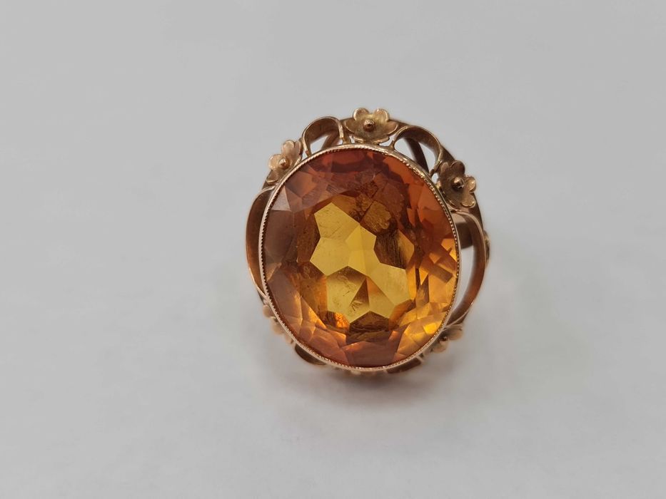 Wyjątkowy złoty pierścionek damski/ Retro PRL/ 585/ 9.66 gram/ R16