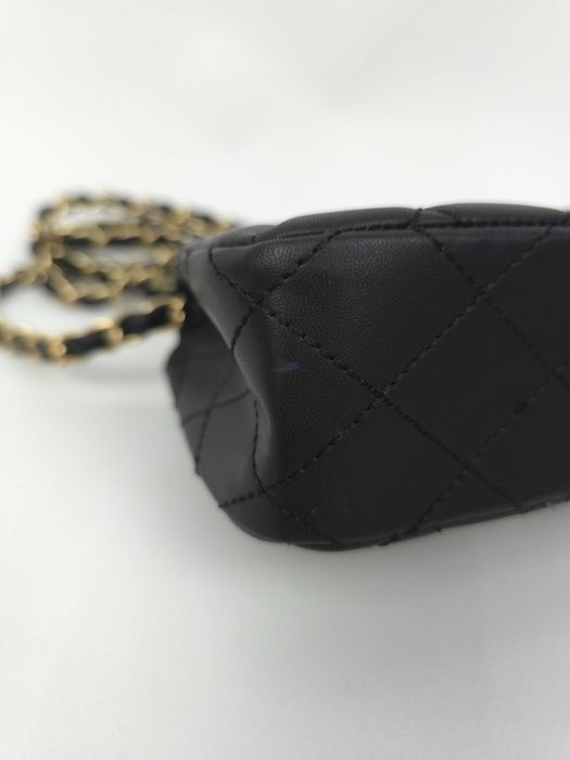 Chanel pikowana torebka czarna damskie