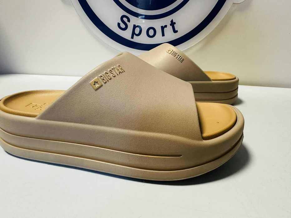 Big Star klapki cappuciono brąz beż  SS274424  36 - 41