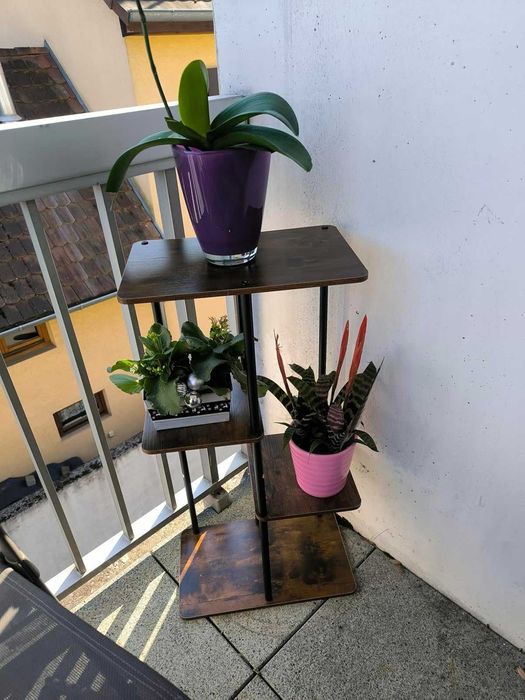 Kwietnik stojak na kwiaty drewniany narożny z 4 poziomami 78 cm