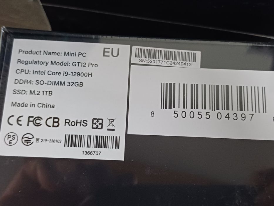 Geekom GT12 PRO mini PC CPU Intel i9 DDR4 32GB SSD M.2 2TB пк компютер