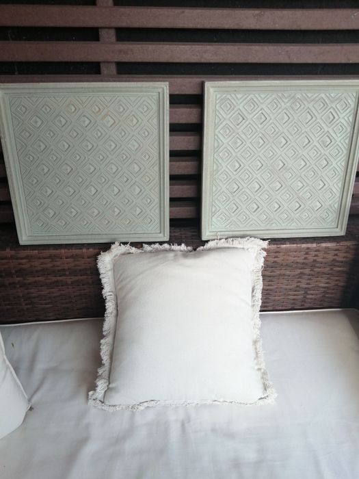 Painéis ou quadros  de madeira cinza