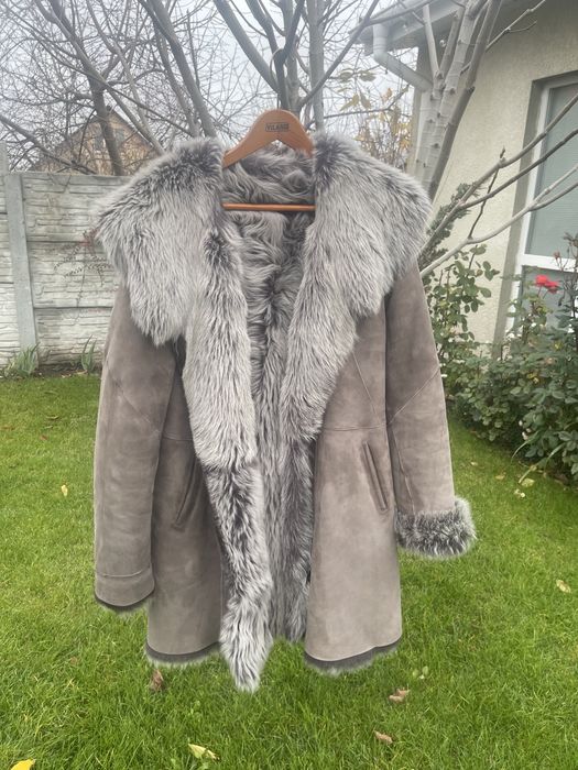 Натуральна дублянка Точкана з капюшоном