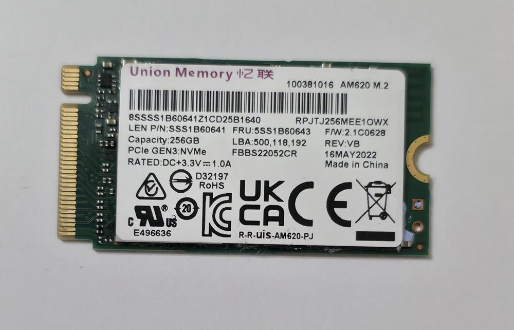 Dysk SSD 256GB Union Memory PCI-E M.2 NVMe SMART +WYSYŁKA Szczecin ...