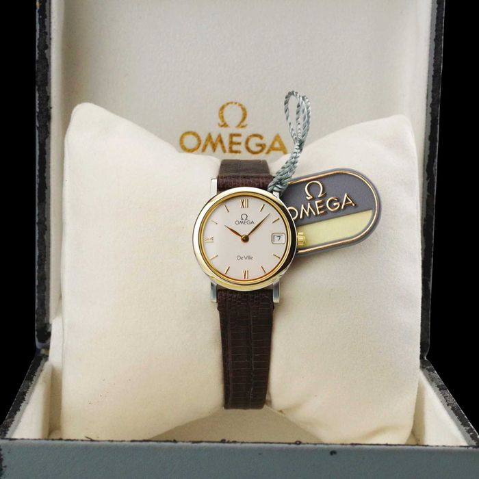 OMEGA DE VILLE 18K złoto /stal cal.1379 zegarek damski vintage 1993 KOMPLET