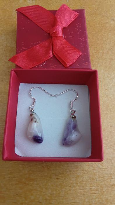 Brincos em Prata 925 com Pedras Naturais Tiffany + Anel de Brinde regu