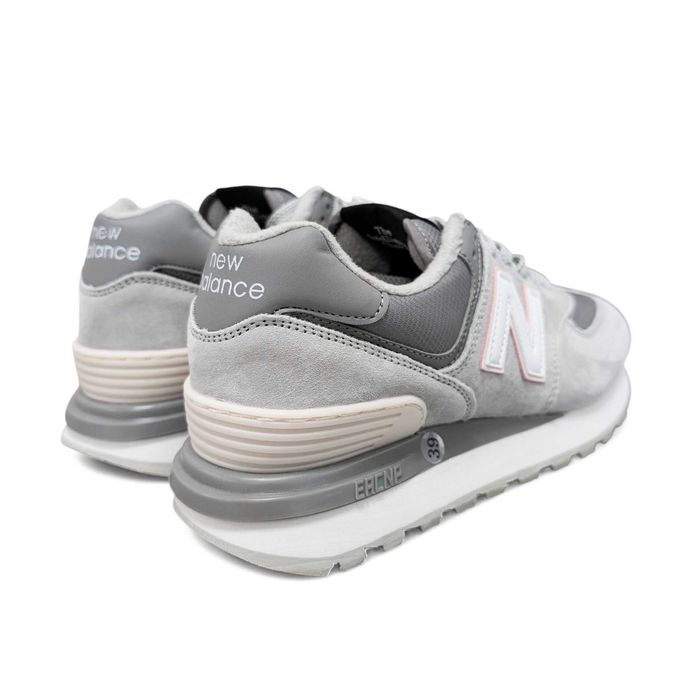 Жіночі кросівки New Balance 574 legacy сірі з рожевим (термо