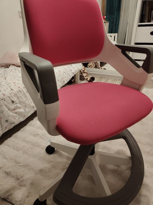 Ergonomiczny fotel obrotowy Rookee dla dziewczynki