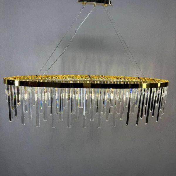 Кришталева люстра видовжена люстра підвісна