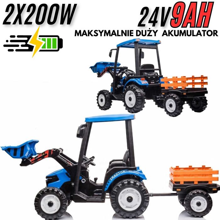 Wielki mocny traktor TITAN 24V D68 2x200W kabina pilot mp3