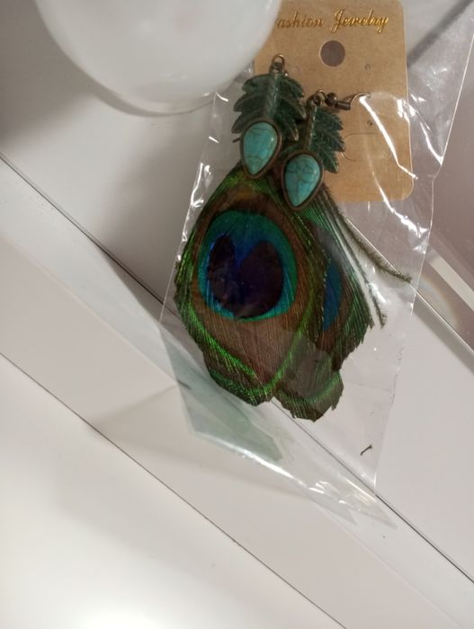 Kolczyki pawie pióra