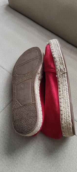 Czerwone  damskie espadryle