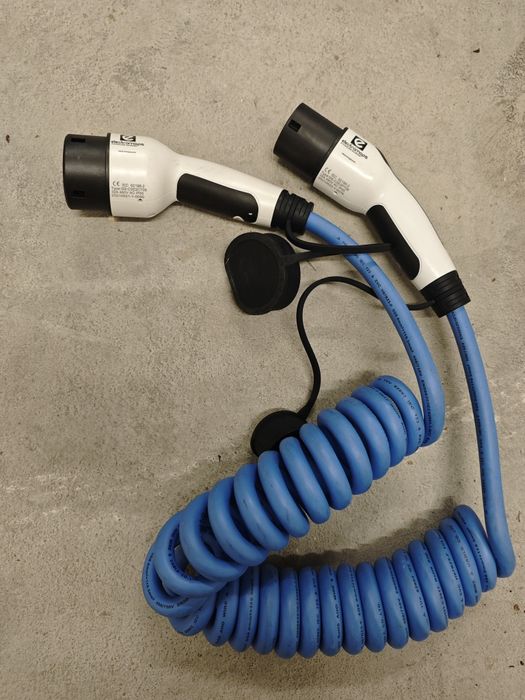 Cabo type 2 5m espiral 32a trifásico 22kw