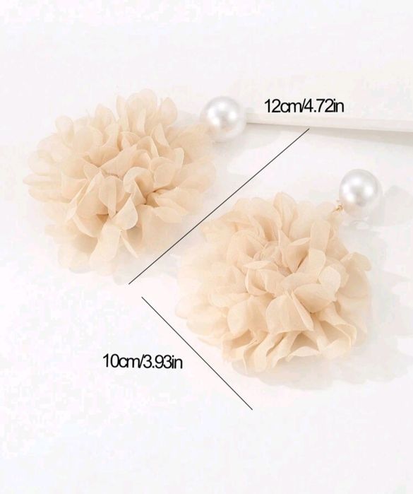 Lekkie szyfonowe koronkowe Kolczyki szampańskie Biżuteria