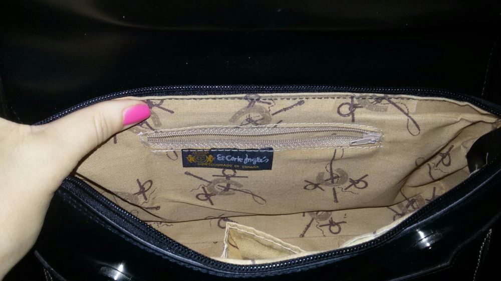 Mala de couro preto marca El Corte Inglês