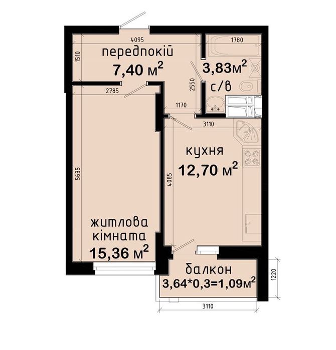 ‼️Без комісії, 1к Авеню 42, біля метро Теремки, ТРЦ Республіка
