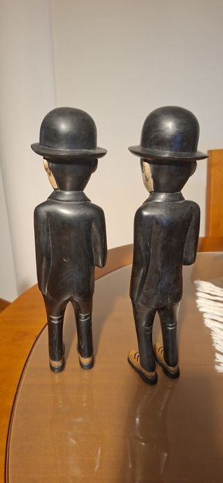 Lote Figuras Tintin em madeira e feitas à mão com 47 cm cada estimados