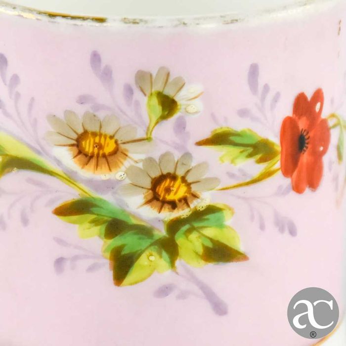 Caneca porcelana Vista Alegre, pintada à mão, 1ª metade do séc. XIX